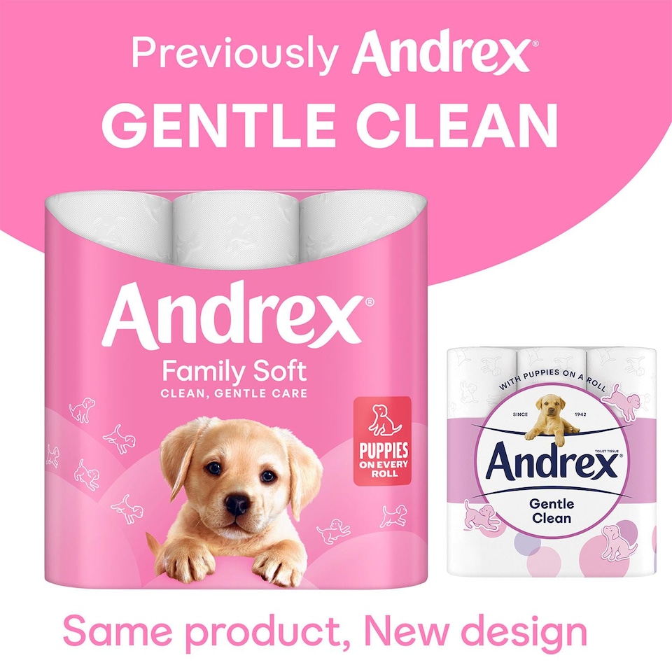 image 1 of Andrex Toilet Roll Gentle Clean Fragrance-Free 2 Ply Toilet Paper, 45 Rolls | White | 1 Pack | 1