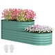 image 1 of Outsunny 2-Tier Galvanised Raised Garden Bed with Safety Edging | Green | 150L x 60W x 57Hcm
