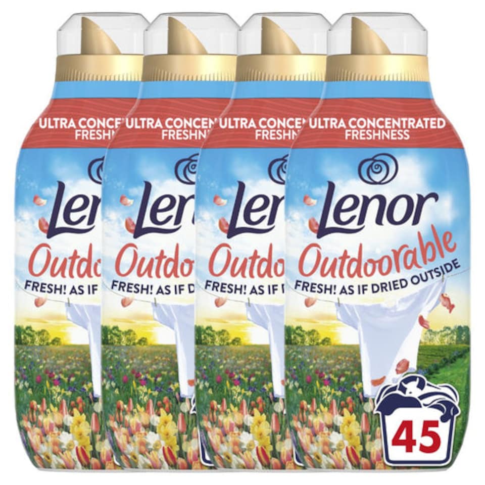 Lenor | Outdoorable First Day of Spring Fabric Conditioner | 45 Wash x 4 Bottles | 5580ml