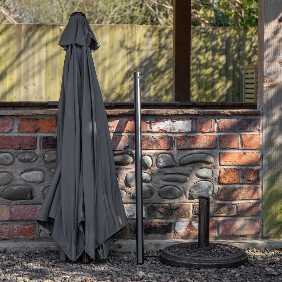 image 1 of Samuel Alexander 2.7m Havana Garden Patio Parasol with Crank Handle in Grey | Grey | Grey