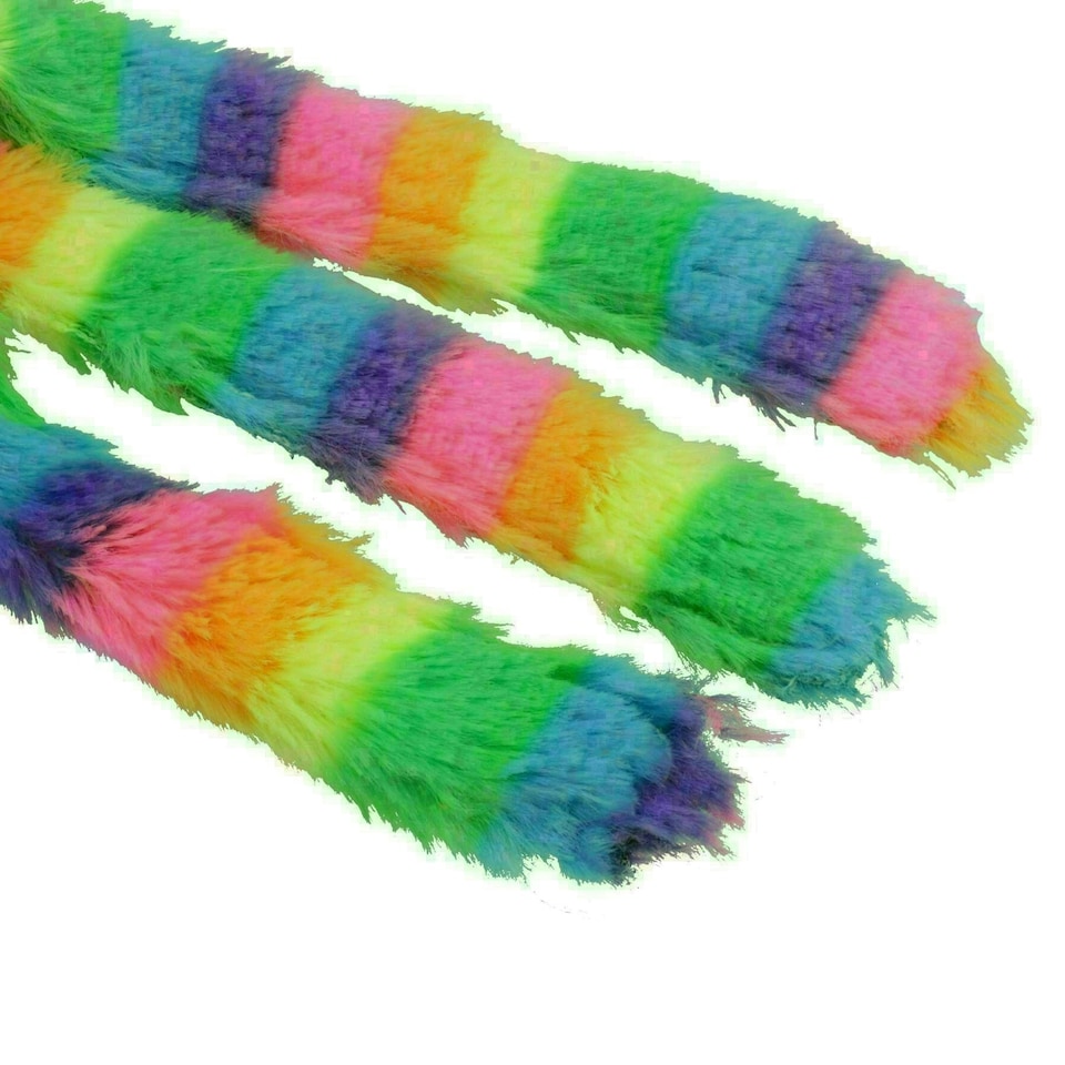 image 1 of Cat Kitten Catnip Filled Interactive Moody Moggy Rainbow Grab Play Toy