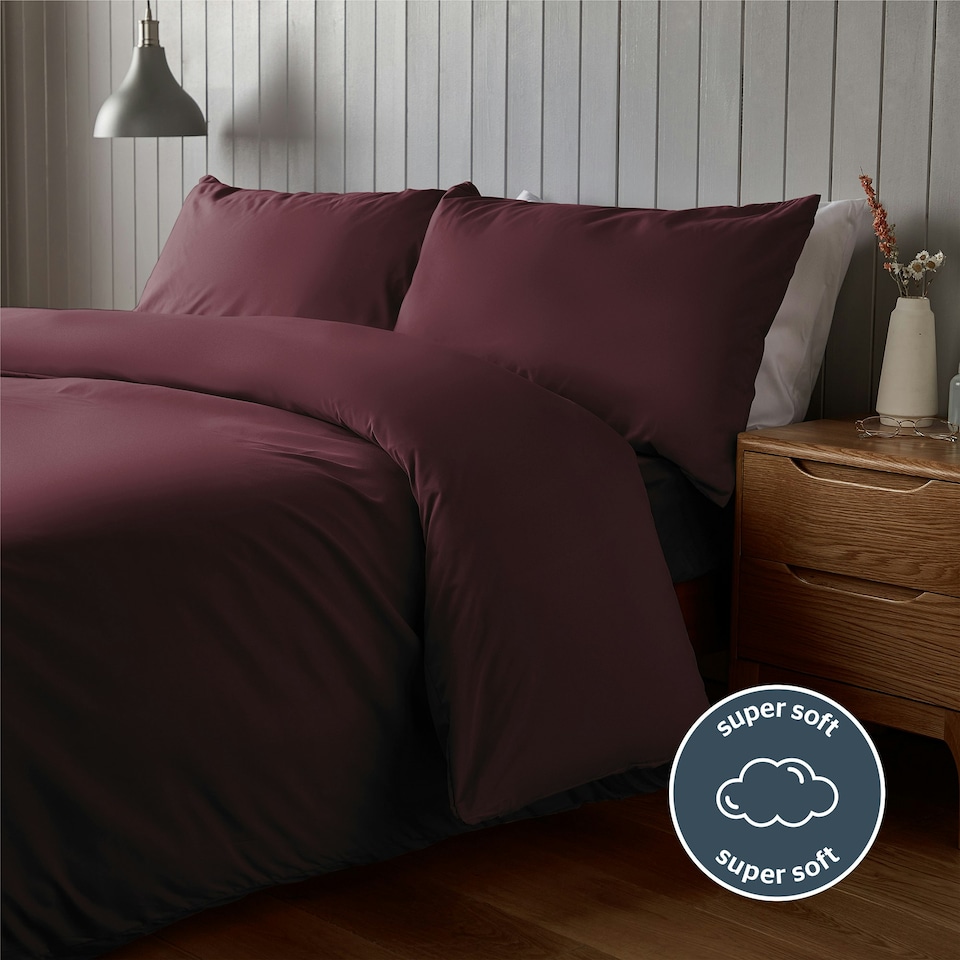 image 1 of Silentnight Supersoft Duvet Set Purple | Berry | Single