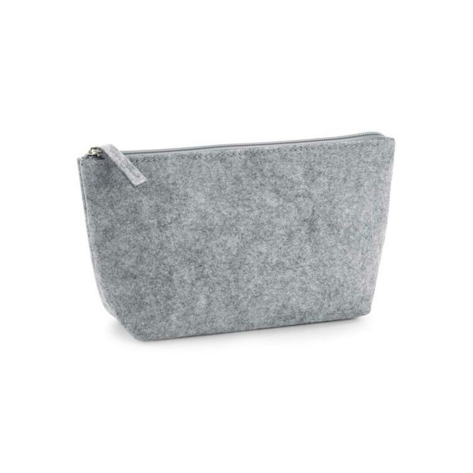 image 1 of Bagbase Felt Accessory Bag - Grey Melange - 12.5cm x 6cm x 16cm