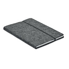 MidOcean Feltbook A5 Notebook - Stone Grey - 1.6cm x 15cm x 22cm