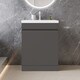 image 2 of AICA 600mm Matte Anthracite Bathroom Vanity Unit With Basin Double Door Floor Standing Design Flat Packed