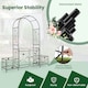 image 5 of COSTWAY Metal Garden Arbor Arch Trellis with 2 Side Planters