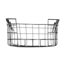 Black Open Front Wire Storage Basket 33cm White