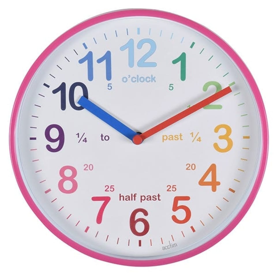 image 1 of Acctim Wickford Kids Wall Clock Pink