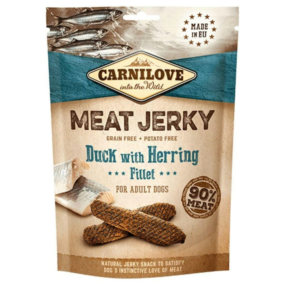 image 1 of Carnilove Jerky Duck with Herring Fillet 100g (3 Packs)