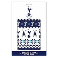 Tottenham FC Christmas 2 Sheets & 2 Tags Gift Wrap