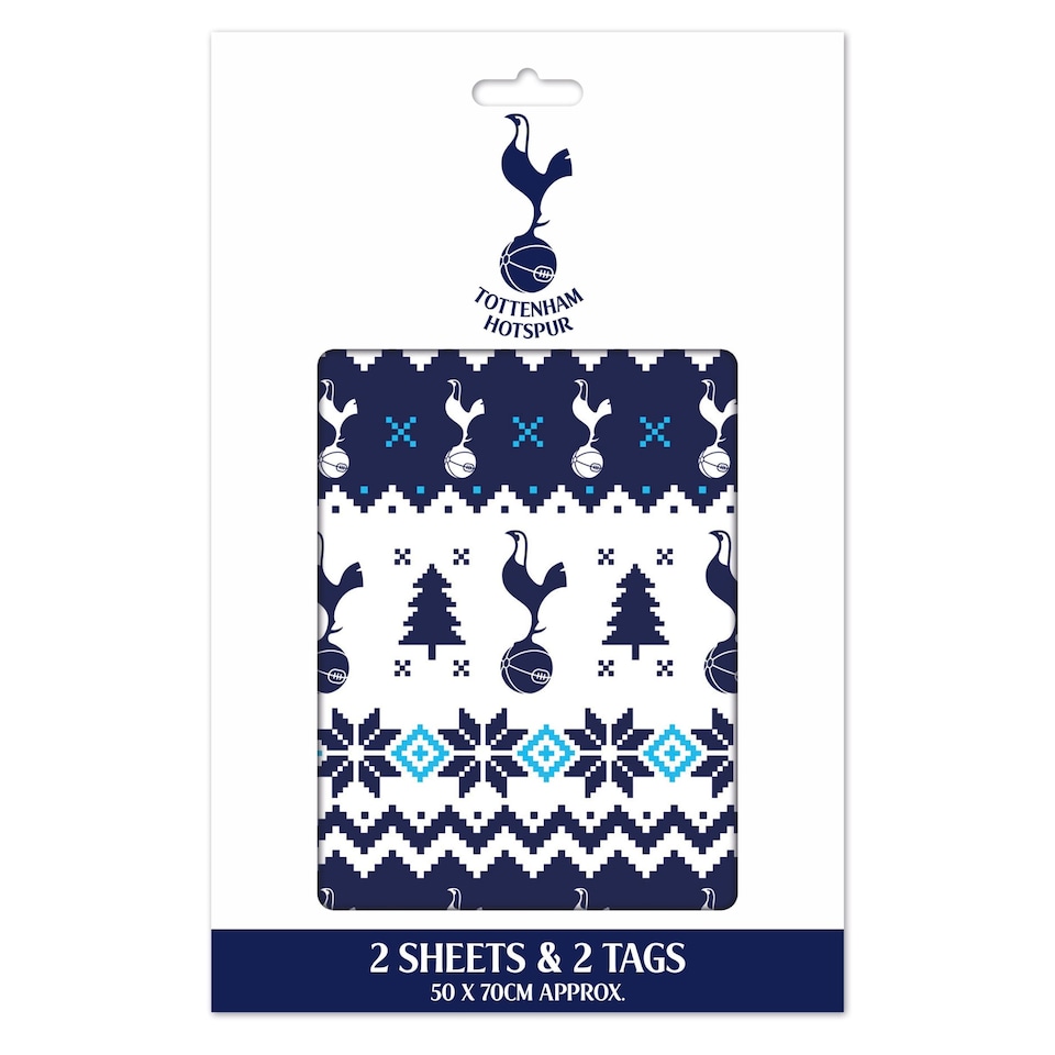image 1 of Tottenham FC Christmas 2 Sheets & 2 Tags Gift Wrap