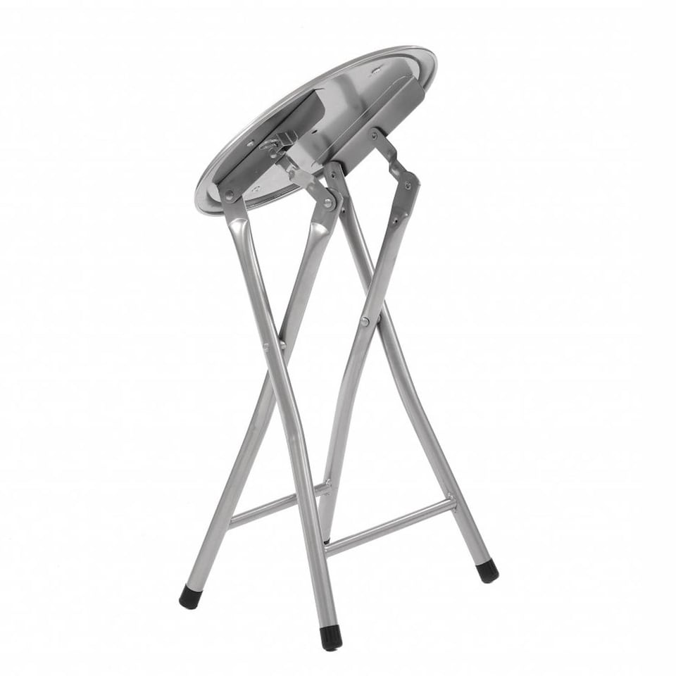 image 1 of White Padded Folding Breakfast Kitchen Bar Stool Seat | White