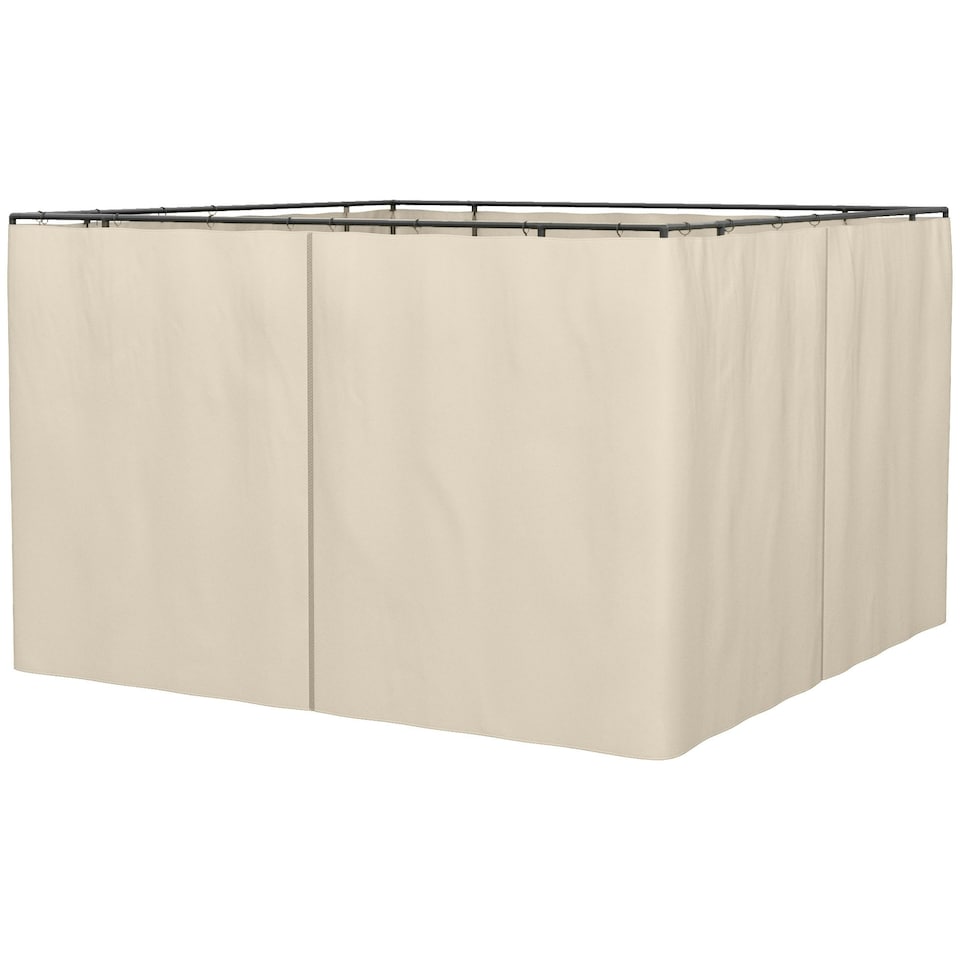 image 1 of Outsunny 3 x 3(m) Universal Gazebo Replacement Sidewall Set, 4 Panels, Beige