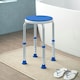 image 2 of HOMCOM 360 Degree Swivel Shower Stool with Non-Slip Feet for Disabled, Blue