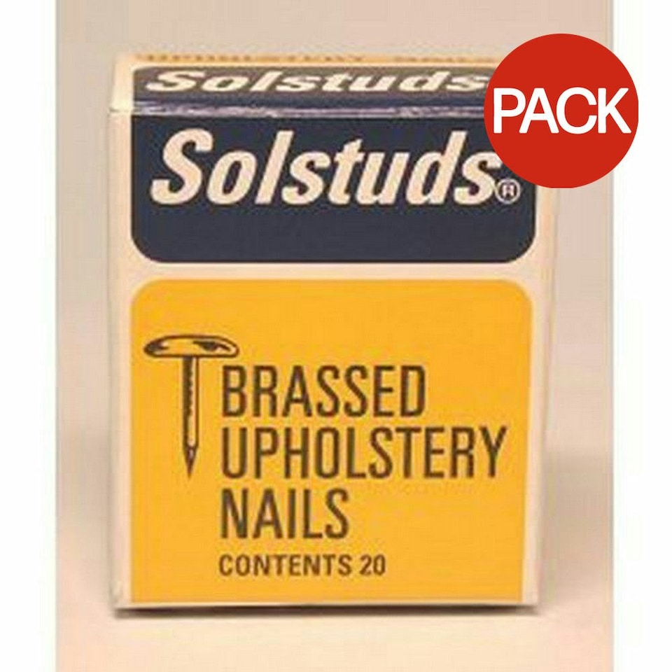 Solstuds Brass Plated Upholstery Nails (Pack of 20) - Gold - 10mm