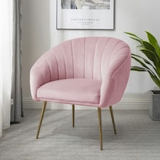 Helena Velvet Accent Chair - Pink
