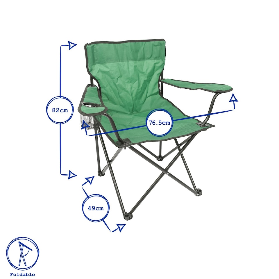 image 1 of Harbour Housewares Folding Canvas Camping Chairs - Matt Black/Beige - Pack of 4