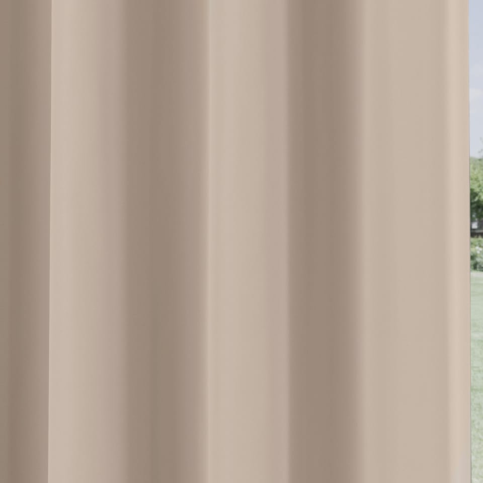 image 1 of Enhanced Living Nightfall Plain Supersoft Natural Thermal Blockout Eyelet Curtains (PAIR) - 66 x 72 inch (168 x 183cm) | Brown | Beige | 2