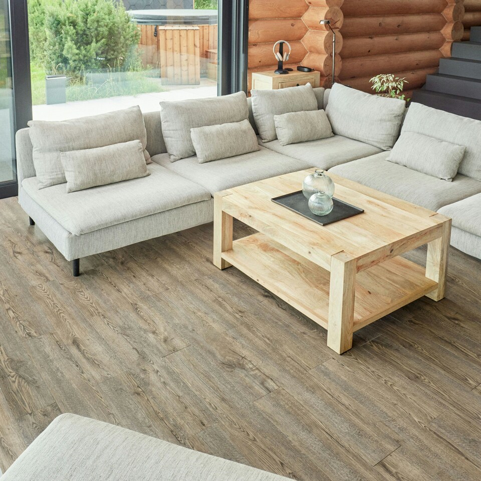 image 1 of NOVECRAFTO Self Adhesive Vinyl Floor Planks – Peel & Stick Flooring – Dark Brown Oak Effect – Easy DIY Installation – Durable & Waterproof Tiles Brown | 5 sqm