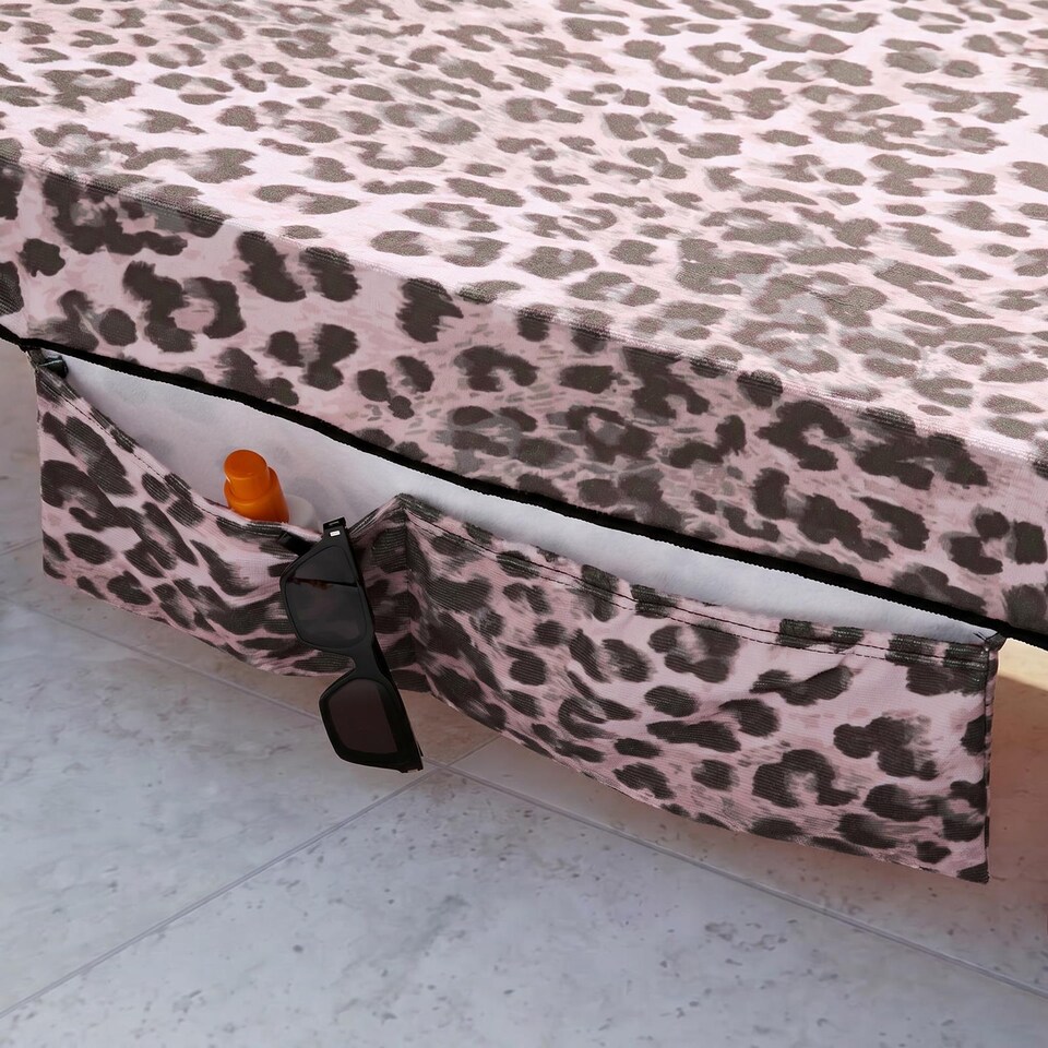 image 1 of OHS Leopard Beach Towel with Bag Quick Dry Absorbent Travel Spa