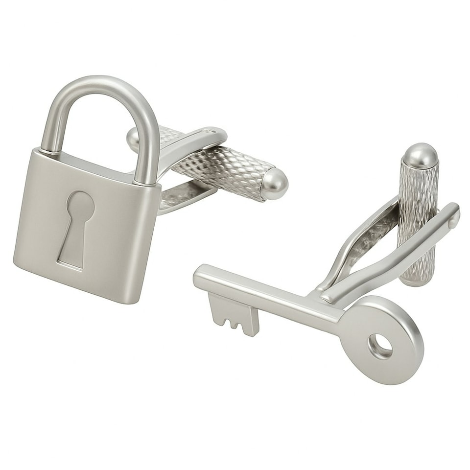 image 1 of Key & Lock Cufflinks - Onyx Art CK181