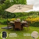 image 2 of Beige 3m LED Cantilever Parasol With Plain Base