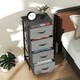 image 8 of HOMCOM Fabric Chest of Drawers, 4 Drawer Dresser for Bedroom, Charcoal Grey Grey | Black