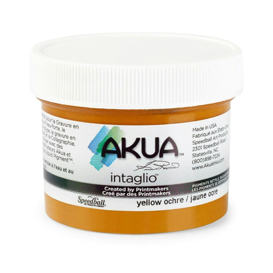 Speedball Intaglio Water Based Printing Ink, Yellow Ochre, 2oz