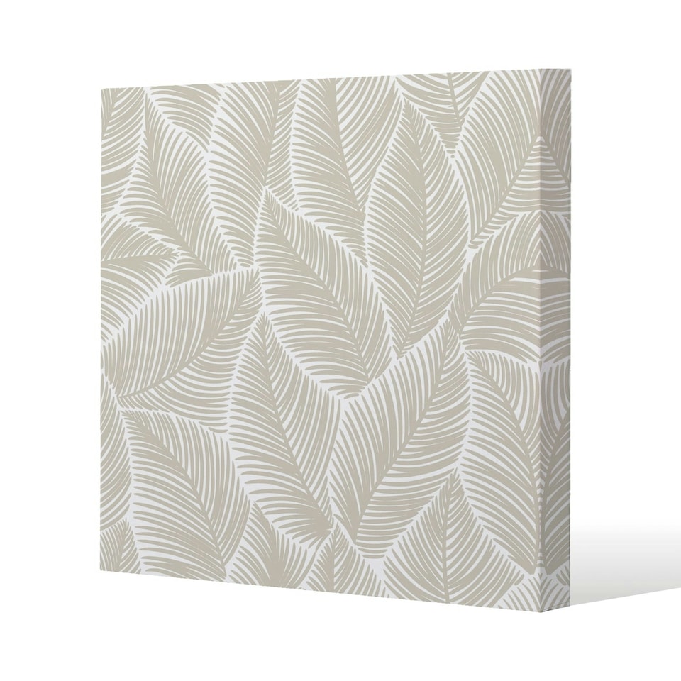 image 1 of beige leaves (Canvas Print) 127 x 127 x 4cm