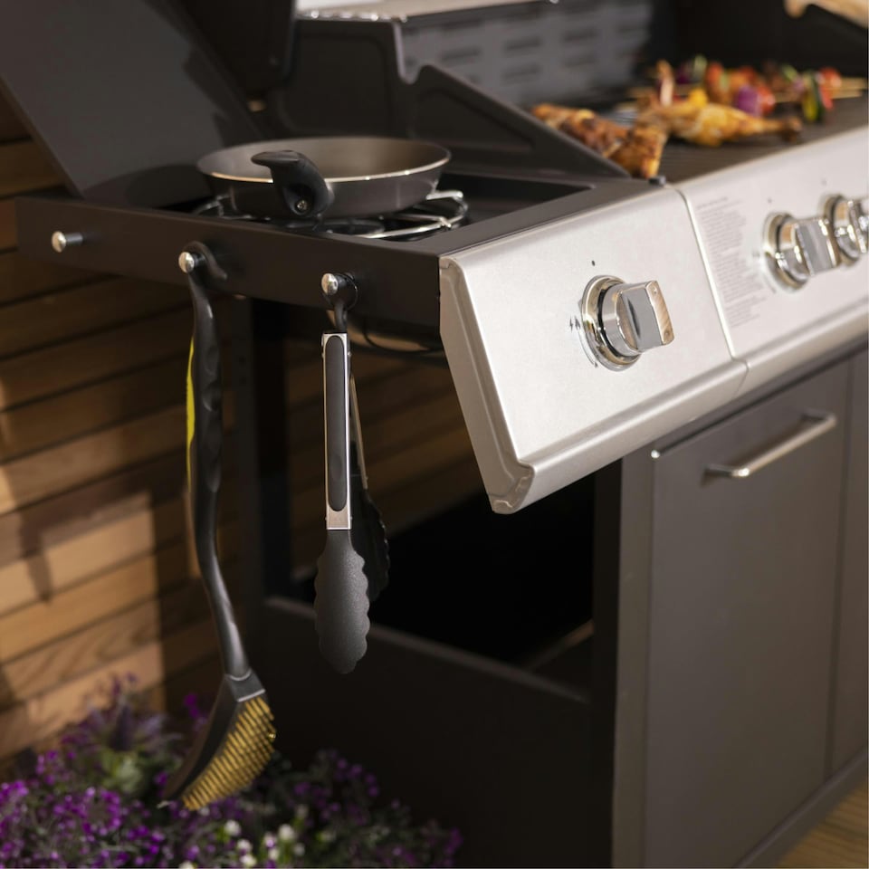 image 1 of Charles Bentley 6 Burner Premium Gas BBQ with Side Burner - Black