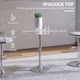 image 5 of HOMCOM Round Bar Table, Modern Dining Table with Tempered Glass Top and Steel Frame for 2, Easy Assembly for Breakfast Bar, Dining Room, 70 x 70 x 74.5cm, Clear