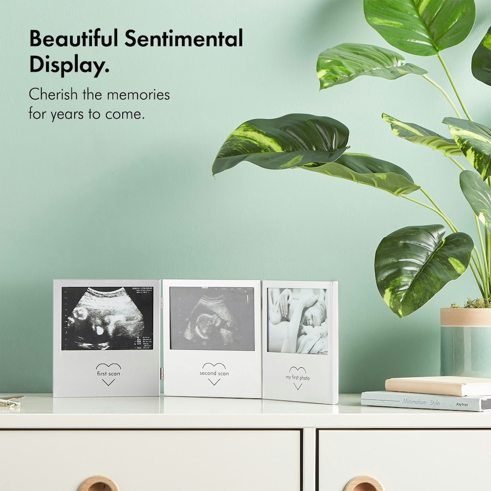 image 1 of VonHaus Baby Scan Photo Frame Multi-Photo Picture Frame Triple Photo