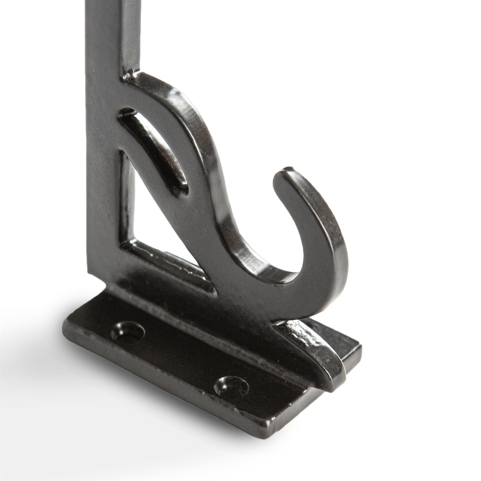 image 1 of Hammer & Tongs Ornate Flat Top Hat & Coat Hook - W35mm x H70mm - Black
