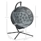 image 3 of Outsunny Hanging Swing Chair w/ Metal Stand & Side Pocket, Sand Grey