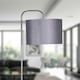 image 7 of First Choice Lighting Set of 2 Chrome Arched Floor Lamps with Grey Glitter Shades Chrome | Grey