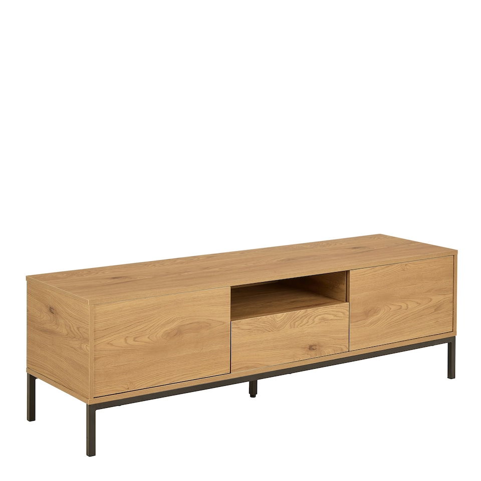 image 1 of Seaford Tv Unit 2 Doors 1 Drawer in Matt Wild Oak Brown