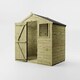 image 3 of 4 x 6 Feet Shiplap Apex Shed - Timber - L124.1 x W197.6 x H204.2 cm - Brown | Brown