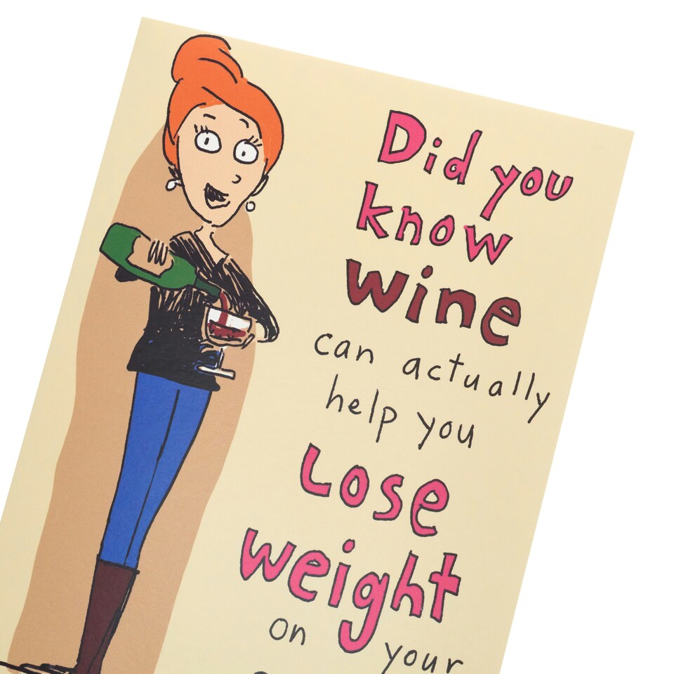 image 1 of Humour Birthday Card - Woman With A Bottle Of Wine