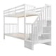 image 1 of Ulla Staircase Bunk Bed with Storage Staircase in Classic White