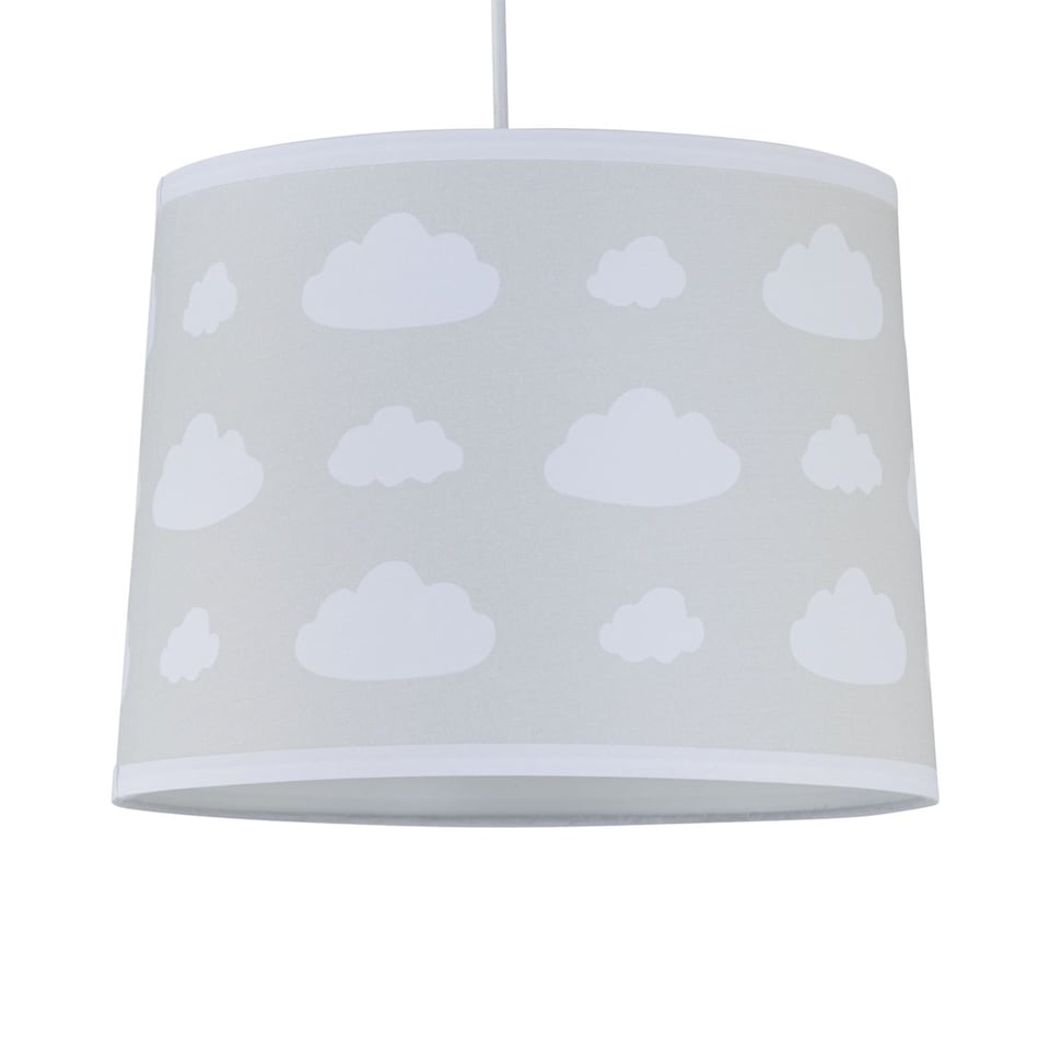 image 1 of Clouds - Light Grey Easy Fit Fabric Pendant Shade | Grey | Large | 1