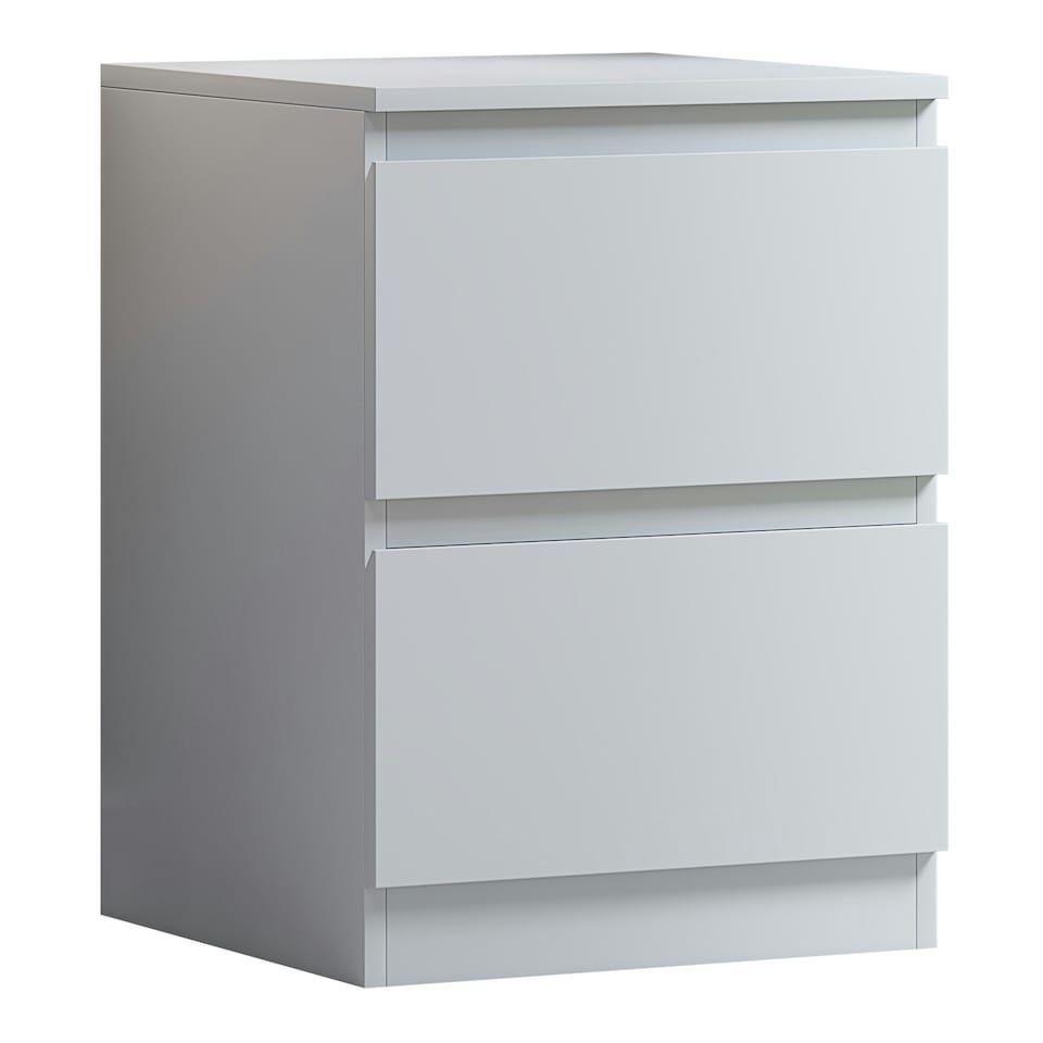 image 1 of FWStyle Stora 2 Drawer Bedside Cabinet - Matt White