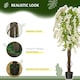 image 3 of HOMCOM Artificial Realistic White Wisteria Tree Faux Plant for Indoor Décor