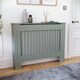 image 4 of Vida Designs Chelsea Radiator Cover Painted MDF Slatted Cabinet, Grey, 112cm