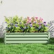 image 9 of Outsunny 432L Square Raised Garden Bed, Galvanised Planter Box Outdoor with Open Bottom, Metal Raised Garden Bed Kit for Vegetables, Flowers and Herbs, 120 x 120 x 30cm, Light Green | Green