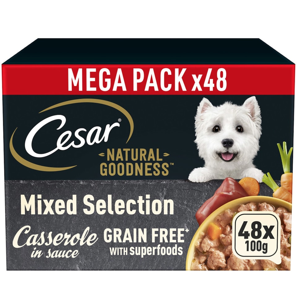 image 1 of 48 x 100g Cesar Natural Goodness Grain Free Adult Dog Food Trays Mixed Gravy