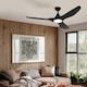 image 3 of Eglo Portsea Matte Black Modern 3 Blade Plastic LED Ceiling Fan With Light Black