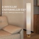 image 3 of HOMCOM Floor Lamp for Living Room, 47 Modern Standing Lamp with Linen Shade, Wooden Base, Grey