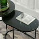 image 8 of 2PC Nesting Tables With Faux Marble Tabletop Black Black