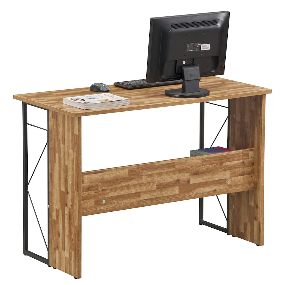 image 1 of Rhodes desk with 1 shelf in walnut