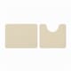 image 1 of 2 Piece Box Design Bath Mat Set Soft Absorbent Non-Slip Bathroom Mats | Cream
